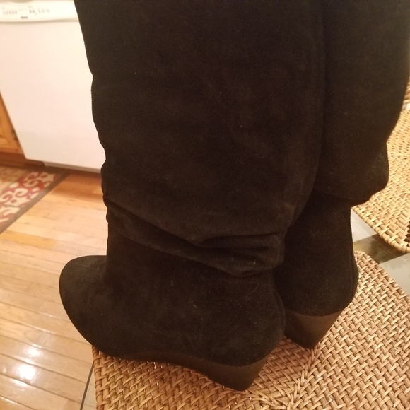Alex Marie Black Leather Suede Boots - Picture 5 of 8